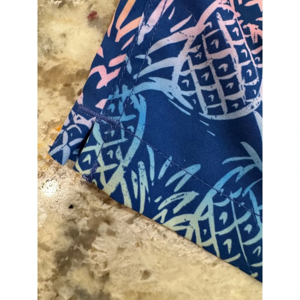 Chubbies Mens Small Swim Trunks Navy Blue Rainbow Pineapple Print 5.5 Inseam